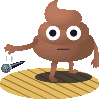 Mic Drop Happy Poo Sticker