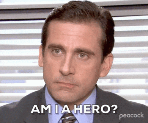 Michael Scott Am Ia Hero GIF. This 498 x 413 animated GIF is part of our michael scott noooo collection. Related themes include michael scott. Created by…