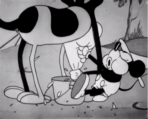 Mickey Milking Cow GIF