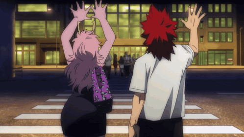 Mina Ashido Kirishima GIF. This 498 x 281 animated GIF is part of our my hero academia collection. Related themes include mha. Created by Bewitchedwanda…
