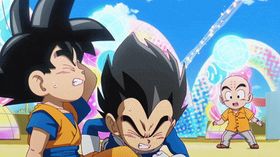 Mini Krillin Mini Goku GIF