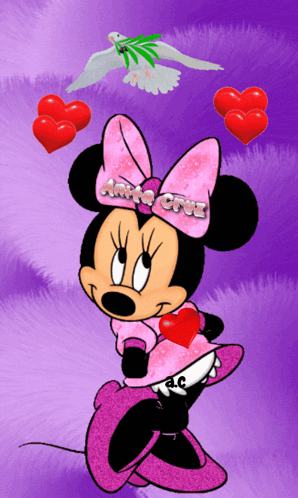 Minnie Mouse Rosas Y Corazones GIF