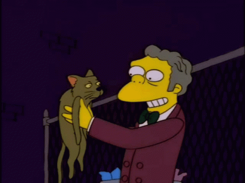 Moe Szyslak Kissing Cat GIF