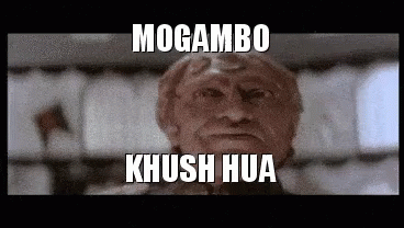 Mogambo Khush GIF. This 368 x 208 animated GIF is part of our mogambo khush hua collection. View the original animation, share it, or browse related GIFs.