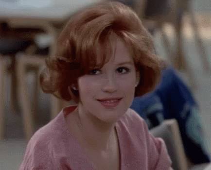 Molly Ringwald The Breakfast Club GIF. This 434 x 350 animated GIF is part of our molly ringwald collection. Related themes include flirt, smile. Created by…