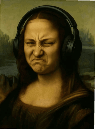 Mona Lisa Headphone GIF
