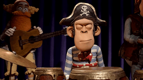 Monkey Pirate Badum Tss GIF