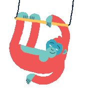 Monkey Swinging Sticker