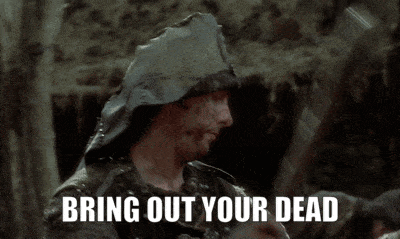 Monty Python And The Holy Grail Bring Out Your Dead GIF. This 400 x 239 animated GIF is part of our monty python and the holy grail collection. Related…