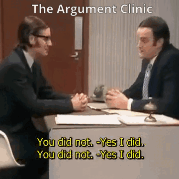 Monty Python'S Flying Circus Argument Clinic Michael Palin John Cleese Argument Clinic Sketch GIF