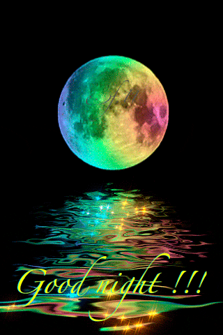 Moonlit Night Colourful Night GIF