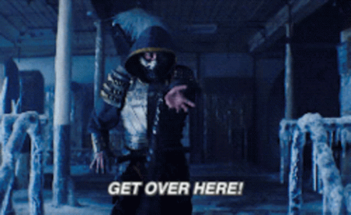 Mortal Kombat Scorpion GIF. This 498 x 306 animated GIF is part of our scorpion get over here collection. Related themes include come here, get over here…