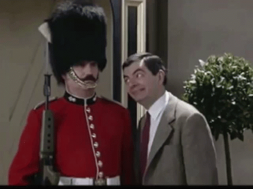 Mr Bean Guard GIF. This 498 x 373 animated GIF is part of our royal soldier collection. Related themes include mr bean. Created by billy0123. View the…