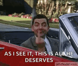 Mr Bean Middle Finger GIF. This 258 x 216 animated GIF is part of our mr bean finger collection. Related themes include good night, middle finger, mr bean…