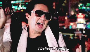 Mr Chow I Believe I Can Fly GIF