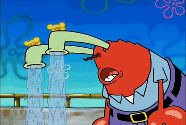 Mr Krabs Crying GIF