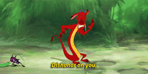 Mulan Dishonor On You GIF. This 498 x 249 animated GIF is part of our mushu dishonor collection. Related themes include disney. Created by masoncarr2244…