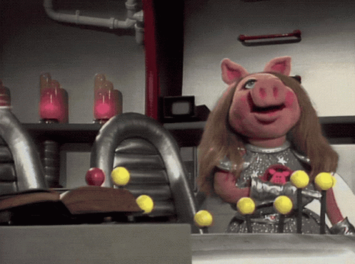 Muppets Pigs In Space GIF. This 498 x 371 animated GIF is part of our pigs in space collection. Related themes include laughing, miss piggy. Created by…