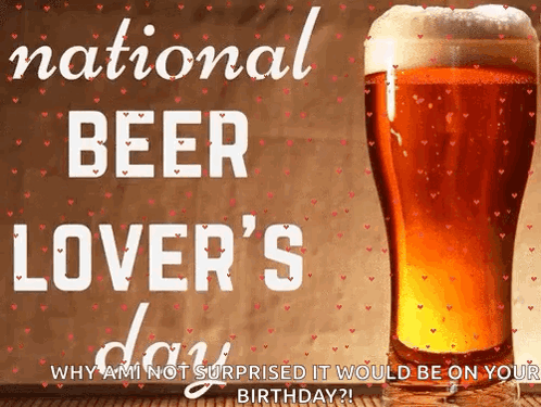 National Beer Lovers Day Hearts GIF