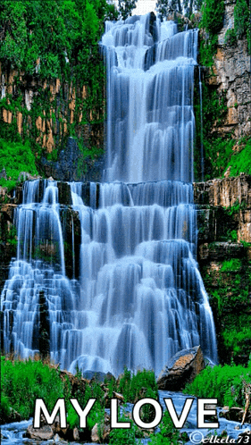 Natural Water Fall Nature GIF