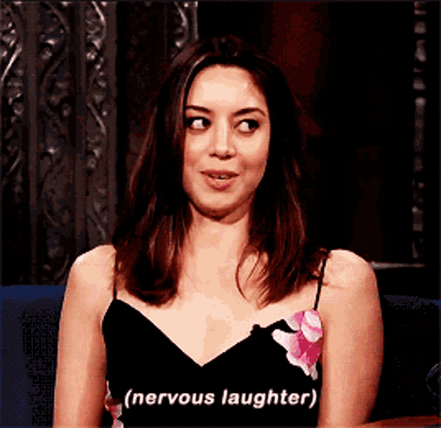 Nervous Laugh Smile GIF