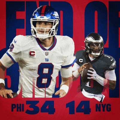 New York Giants (14) Vs. Philadelphia Eagles (34) Third-fourth Quarter Break GIF