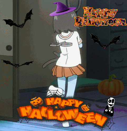 Nichijou Halloween GIF