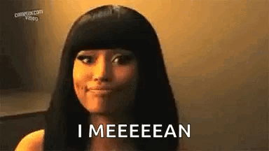 Nicki Shrug GIF