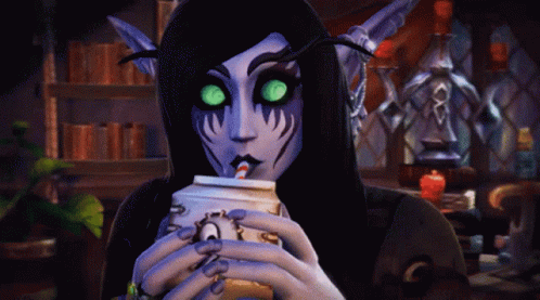 Night Elf Drinking GIF