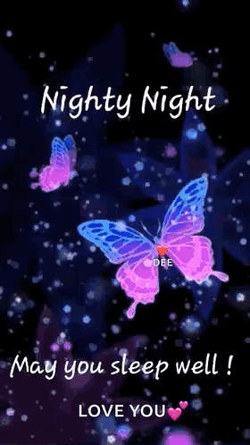 Night Nighty Night GIF. This 280 x 498 animated GIF is part of our butterfly collection. Created by MiniLeona96. View the original animation, share it, or…