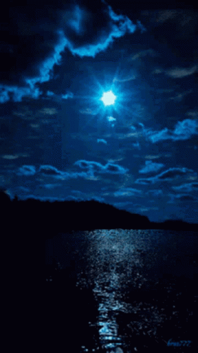 Night Time Night Sky Moon GIF