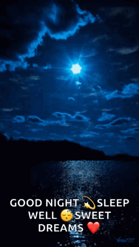 Night Time Night Sky Moon GIF