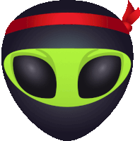 Ninja Alien Sticker