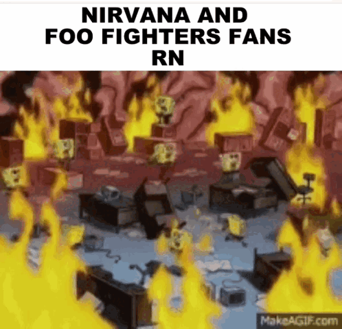 Nirvana Dave Grohl GIF. This 498 x 480 animated GIF is part of our spongebob fire collection. Created by blazeminio. View the original animation, share it…