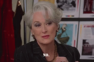 No Merylstreep GIF. This 400 x 262 animated GIF is part of our miranda priestly collection. Related themes include no, nope. View the original animation…