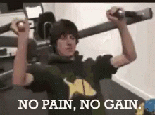 No Pain, No Gain. GIF. This 220 x 164 animated GIF is part of our pain everywhere collection. View the original animation, share it, or browse related GIFs.