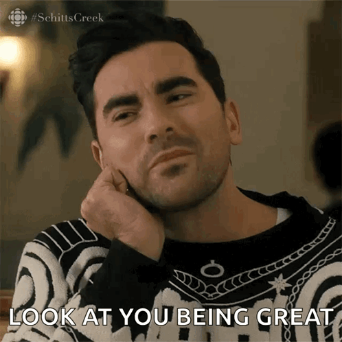 Nodding Dan Levy GIF