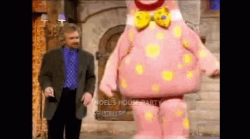 Noel Edmonds Mr Blobby GIF. This 498 x 278 animated GIF is part of our mr blobby collection. Created by NobleDame. View the original animation, share it, or…