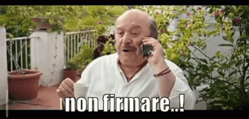 Non Firmare Firmare GIF. This 498 x 239 animated GIF is part of our lino banfi collection. Created by Nicononloso. View the original animation, share it, or…