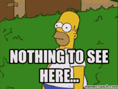 Nothing To See Here Homer Simpson GIF