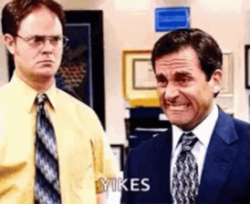 Oh No Yikes GIF. This 498 x 407 animated GIF is part of our michael scott noooo collection. Related themes include cringe, michael scott, oh no. Created by…