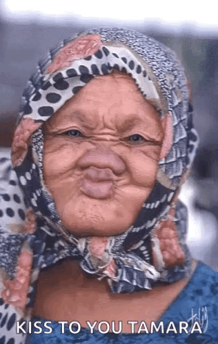 Old Lady Smooch GIF