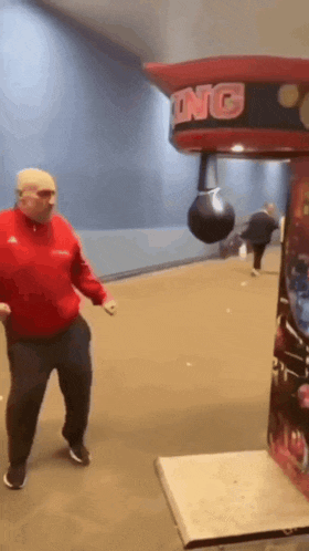 Old Man Punch Fall GIF