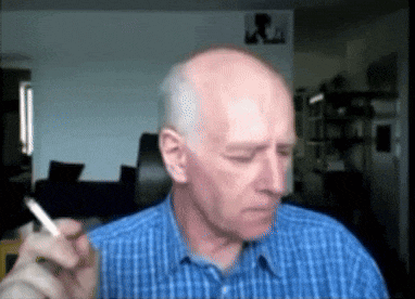 Old Man Smoking GIF