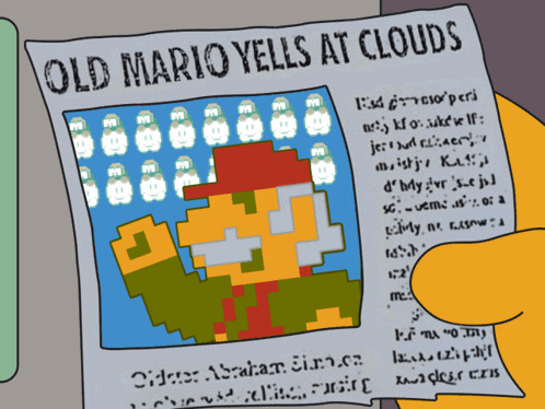 Old Mario Yells At Clouds Old Man Yells At Cloud GIF