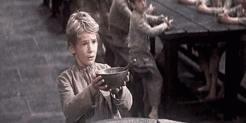 Oliver Twist Reaction GIF. This 498 x 249 animated GIF is part of our oliver twist please sir collection. Related themes include food, hungry, love. Created…