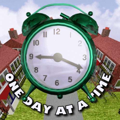 One Day At A Time Gradually GIF. This 498 x 498 animated GIF is part of our countdown clock collection. Related themes include clock, countdown, slow down…