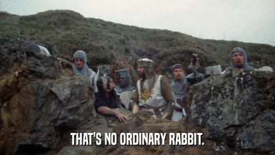 Ordinary Rabbit Monty Python And The Holy Grail GIF. This 400 x 225 animated GIF is part of our monty python and the holy grail collection. Created by…