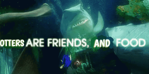 Otters Are Friends And Food GIF. This 496 x 248 animated GIF is part of our fish are friends not food collection. Created by Miharu. View the original…