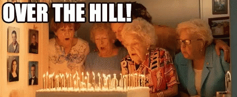 Over The Hill GIF. This 480 x 198 animated GIF is part of our over the hill birthday collection. Created by ThisGuyFawkes. View the original animation…